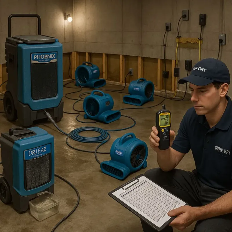 Structural Drying and Dehumidification process in Irvine, CA